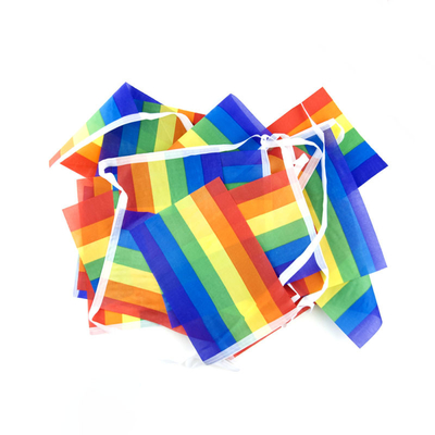 야외인 것에 쓸 3각 정규 사각형 LGBT 국기 100 폴리에스테르 소재