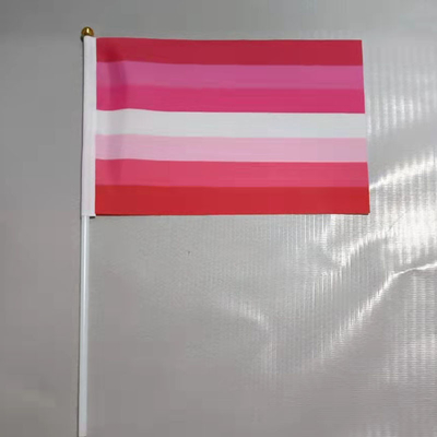 높은 품질 100D 폴리에스테르 포켓용 LGBT 깃발 맞춘 무지개 깃발