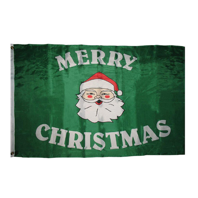 YAOYANG 풀 컬러 맞춘 폴리에스테르 국기 메리 크리스마스 국기 3x5