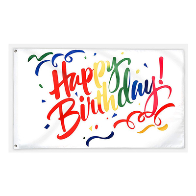 실내 야외 파티를 위한 OEM 폴리에스테르 3x5 생일 축하 깃발