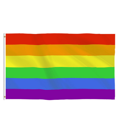 야외 활동을 위한 게이 프라이드 3x5 무지개 깃발 초폴리에스터 구성