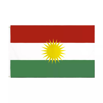 흰 장미 모양의 리본을 위한 100% 폴리에스테르 쿠르디스탄 국기 팬톤 컬러