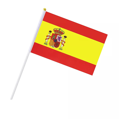 가지고 다닐 수 있는 작은 손 국기 로고 맞춘 인쇄 스페인 국기