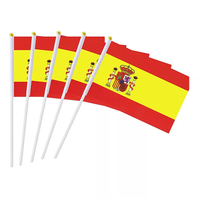 가지고 다닐 수 있는 작은 손 국기 로고 맞춘 인쇄 스페인 국기