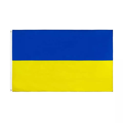 팬톤 컬러 폴리에스테르 세계는 스타일을 매다는 3x5 우크라이나 국기를 기를 세웁니다