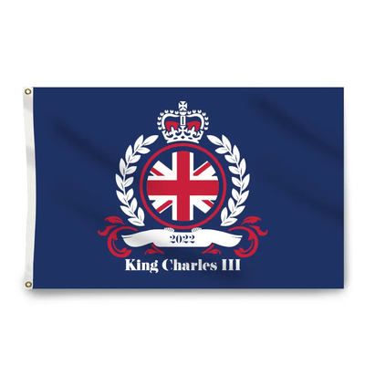 고급 품질 3x5ft 킹 챨스 기 영국 챨스 III 대관식 2023년 왕